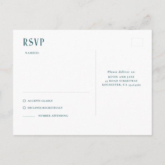 Night Stars Wedding RSVP ポストカード (裏面)