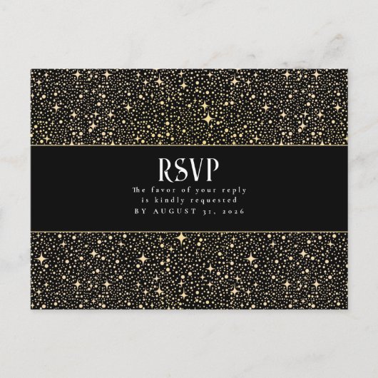 Night Stars Wedding RSVP ポストカード (正面)