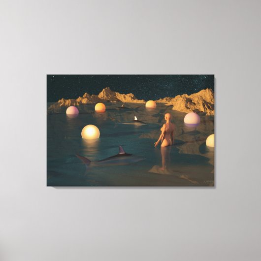 Night Swimming キャンバスプリント (正面)