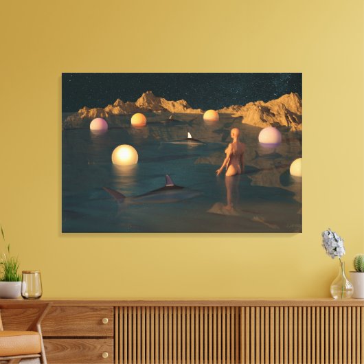 Night Swimming キャンバスプリント (インサイチュ (リビング))