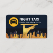 Night Taxi Cab Service City Silhouette  名刺 (正面)