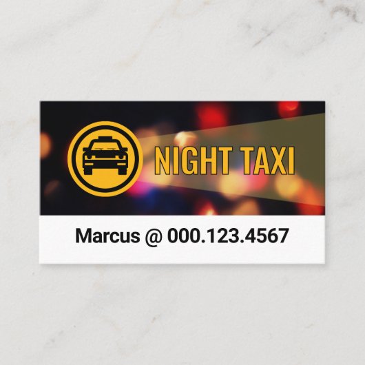 Night Taxi Service City Lights 名刺 (正面)