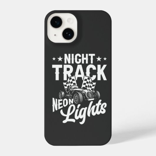 Night Track Neon Lights White Formula  iPhoneケース (裏面)