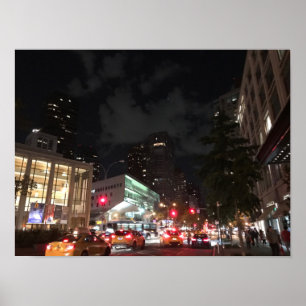 Night Traffic at Lincoln Center New York City NYC ポスター