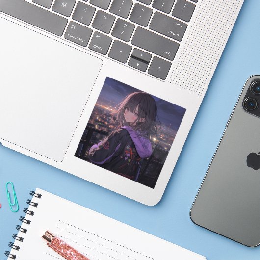 Night view | 東京娘 GenerartiveAI シール (ノートパソコンとiPhone)