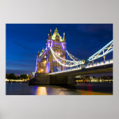 Night View of London's Tower Bridge ポスター (正面)