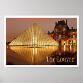 Night View of The Louvre , Paris, France ポスター (正面)