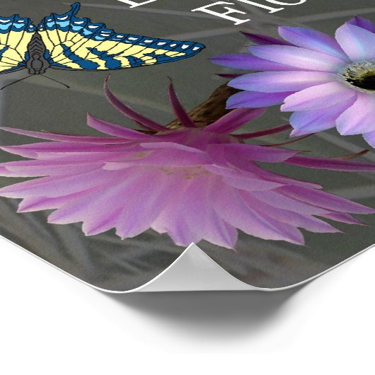 Nightblooming Mandala with Butterflies ポスター (角)