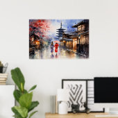 Nightfall in Gion – アートプリントコレクション ポスター (ホームオフィス)