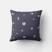 Nightfall Navy Cherry Blossom Floral Pattern クッション (裏面)