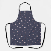 Nightfall Navy Japanese Cherry Blossom Floral Patt エプロン (正面)