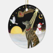 NightFlight – ブラインドグレイハウンド セラミックオーナメント (左)