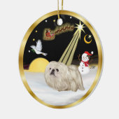 NightFlight – ホワイトペキン セラミックオーナメント (左)