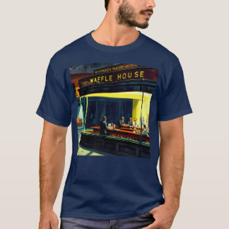 Nighthawks at the Waffle House Retro Parody Art gi Tシャツ