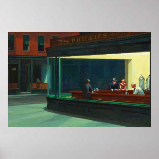 Nighthawks by Edward Hopper ポスター (正面)