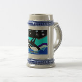Nightimeの星のシャチのクジラ、星のための範囲 ビールジョッキ (正面右)