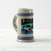 Nightimeの星のシャチのクジラ、星のための範囲 ビールジョッキ (正面左)