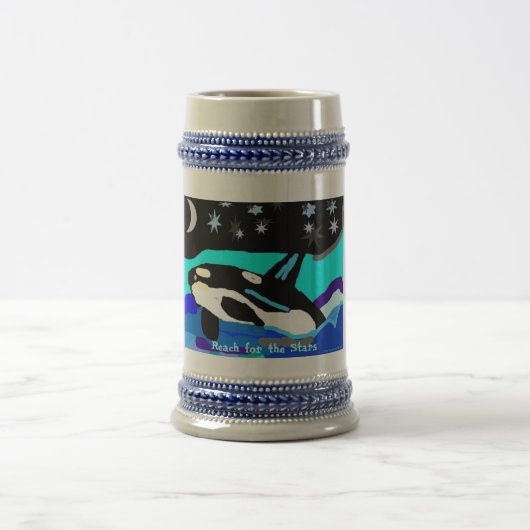 Nightimeの星のシャチのクジラ、星のための範囲 ビールジョッキ (中央)