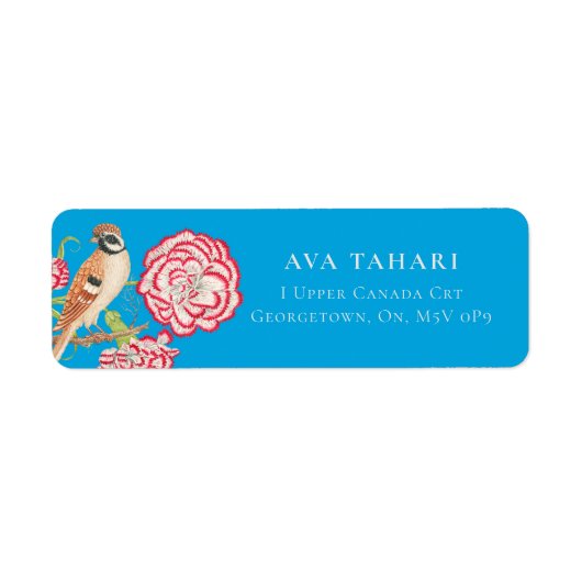 Nightingale & Flowers – カスタマイズ可能ラベル ラベル (正面)