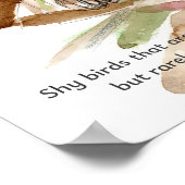 Nightingale Songbird Leaves Trees Drawing ポスター (角)