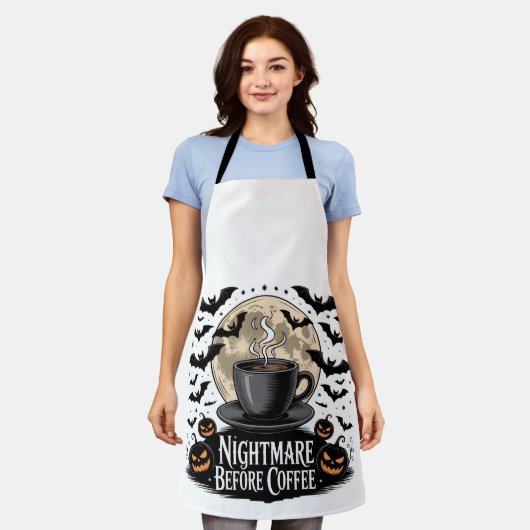 Nightmare Before Coffee Halloween エプロン (着用した状態)