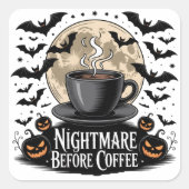 Nightmare Before Coffee Halloween スクエアシール (正面)