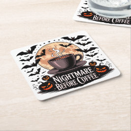 Nightmare Before Coffee Halloween スクエアペーパーコースター