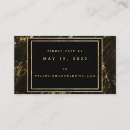 Nights In Granite & 結婚金ゴールドのオンラインRSVPカード 名刺