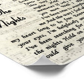 Nights Song歌詞ヴィンテージスクリプトを実行 ポスター (角)