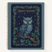 Night's Wisdom Owl Celestial Embroidery Journal ノートブック (正面)