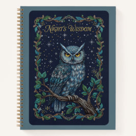 Night's Wisdom Owl Celestial Embroidery Journal ノートブック