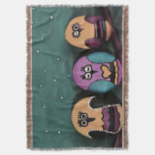 NightSky Artに対する楕円形のフクロウ初期のズ スローブランケット (正面縦)