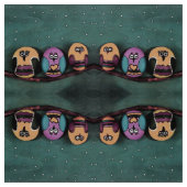 NightSky Artに対する楕円形のフクロウ初期のズ ファブリック (見本)