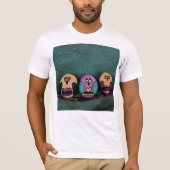 NightSky Artに対する楕円形のフクロウ初期のズ Tシャツ (正面)