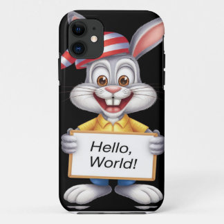 Nighttime Bunny Delight" – ラビットフォンケース iPhone 11 ケース