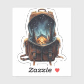 Nighttime Camp Backpack Sticker | Die-Cut Sticker シール (シート)