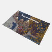 Nighttime Colorful Christmas ドアマット (アングル)