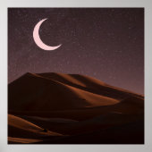 Nighttime Desert Half Moon ポスター (正面)
