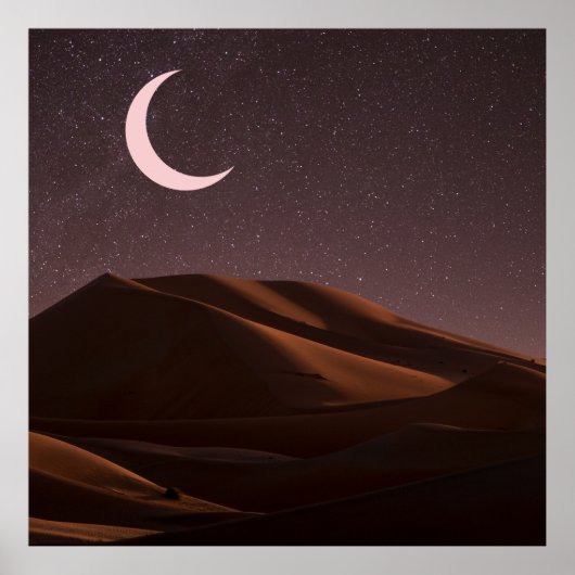 Nighttime Desert Half Moon ポスター (正面)