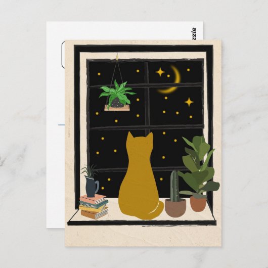 Nighttime Kitty ポストカード (正面/裏面)