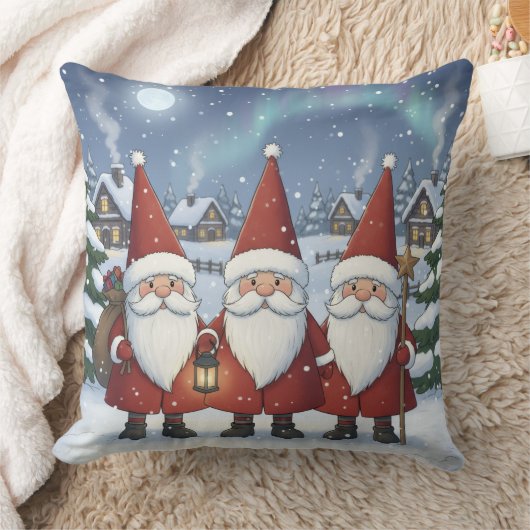 Nighttime Norway Nisse, Throw PIllow クッション (ブランケット)