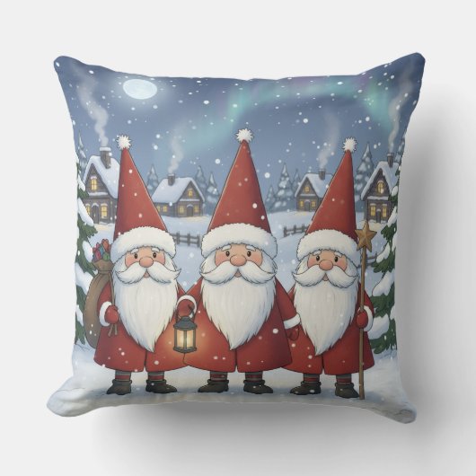 Nighttime Norway Nisse, Throw PIllow クッション (正面)