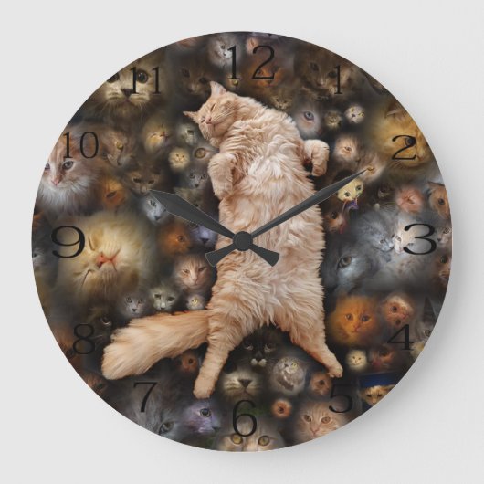 Nighty Nighty Kitty Cat, ラージ壁時計 (正面)