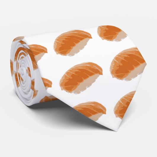 Nigiriのサーモンピンクの寿司 ネクタイ (ロール)