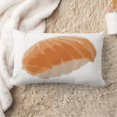 Nigiriのサーモンピンクの寿司 ランバークッション (ブランケット)
