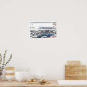 Nihon橋、東京の日本のな冬の絵画 ポスター (キッチン)