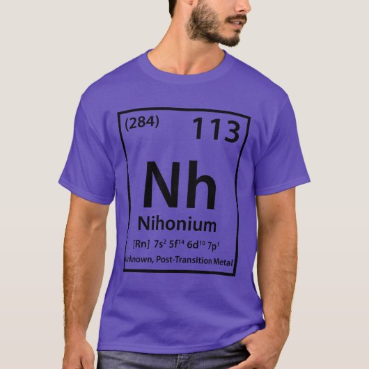Nihonium要素（黒） Tシャツ (正面)