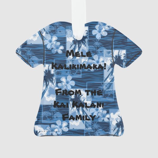 Niihauの島のハワイのプルメリアのアロハワイシャツ オーナメント (裏面)