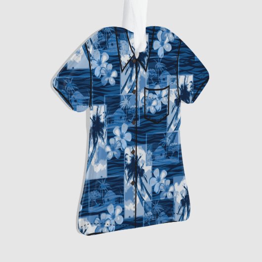 Niihauの島のハワイのプルメリアのアロハワイシャツ オーナメント (正面)