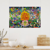 NikのPLAポスター(灰色の背景) ポスター (キッチン)